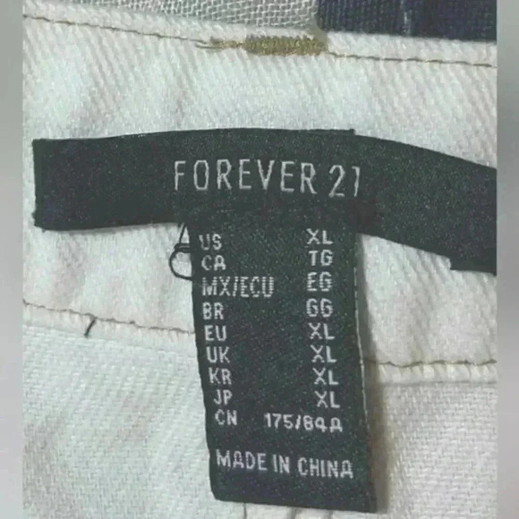 #134 NWOT Forever 21 Belted Twill Utility Skirt Size XL White/tan stitching. - Picture 10 of 10